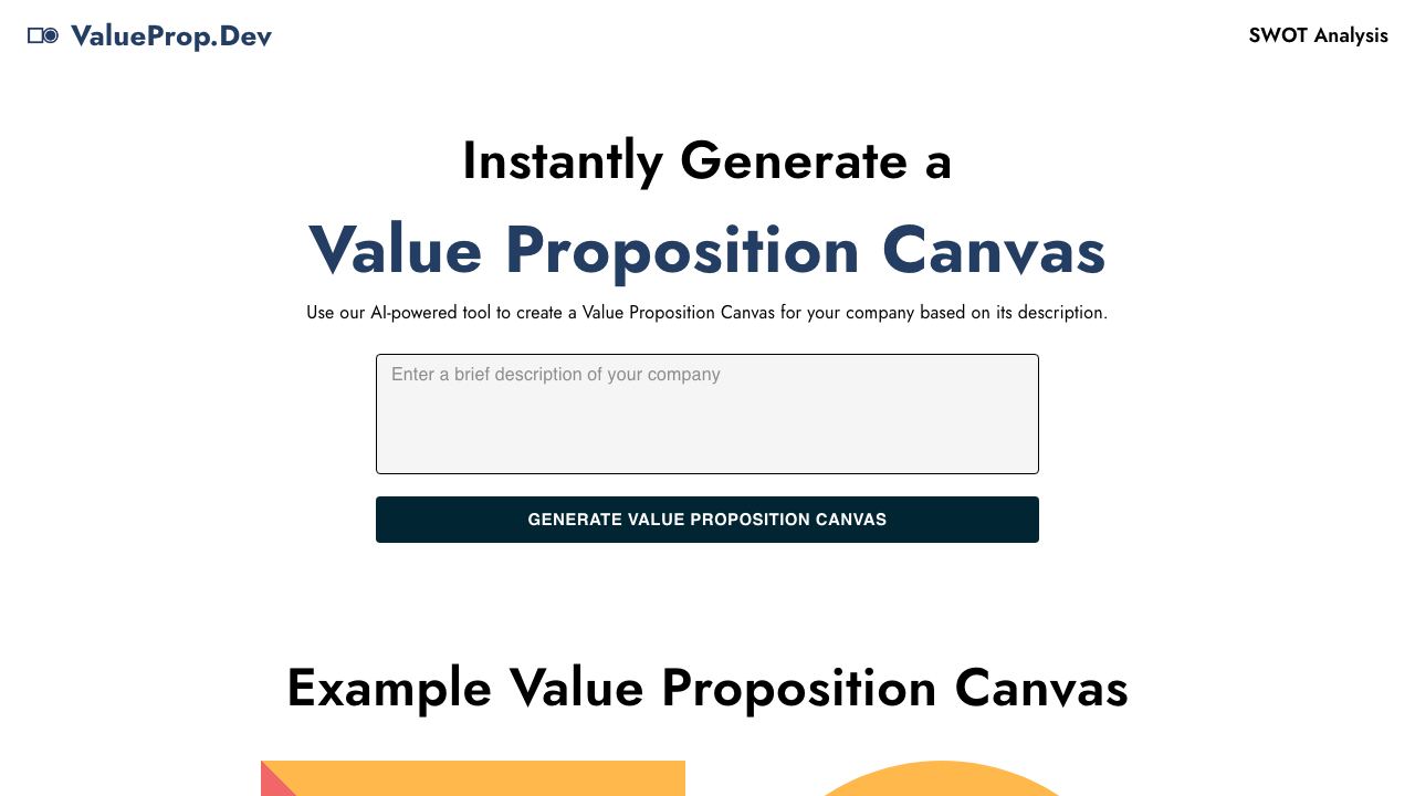 Value Proposition Canvas AI 网站截图