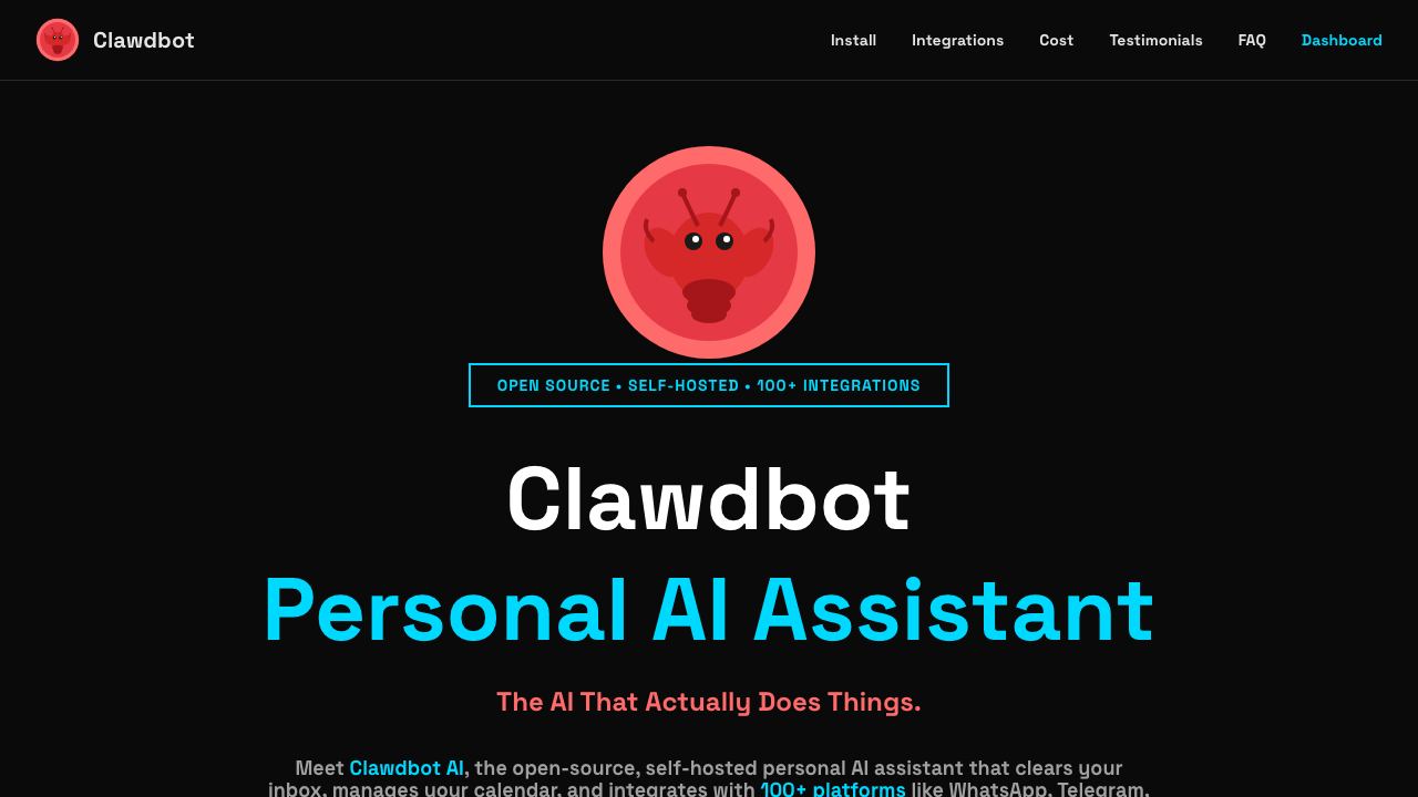 Clawdbot AI 网站截图