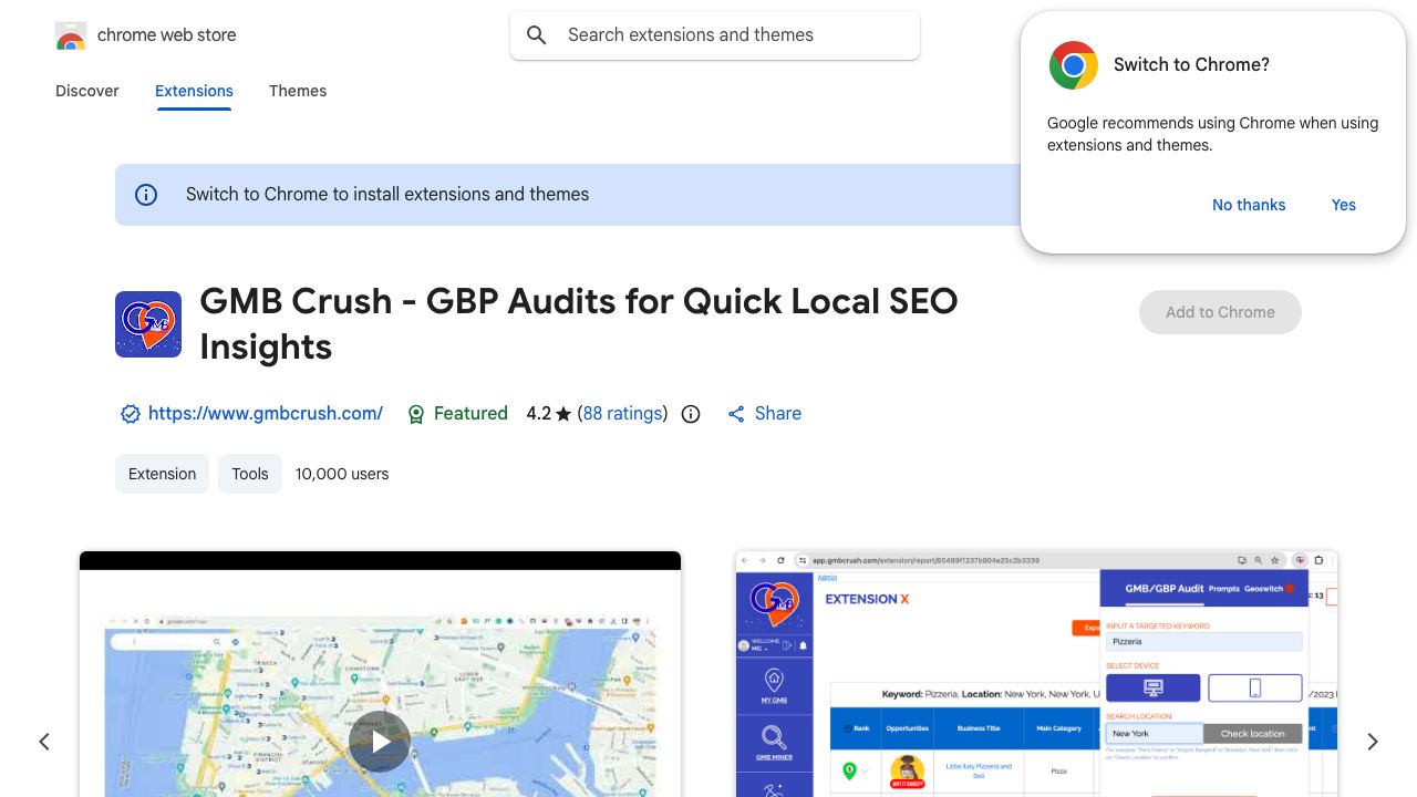 GMB Crush | GBP/GMB AI Audit & Optimization 网站截图