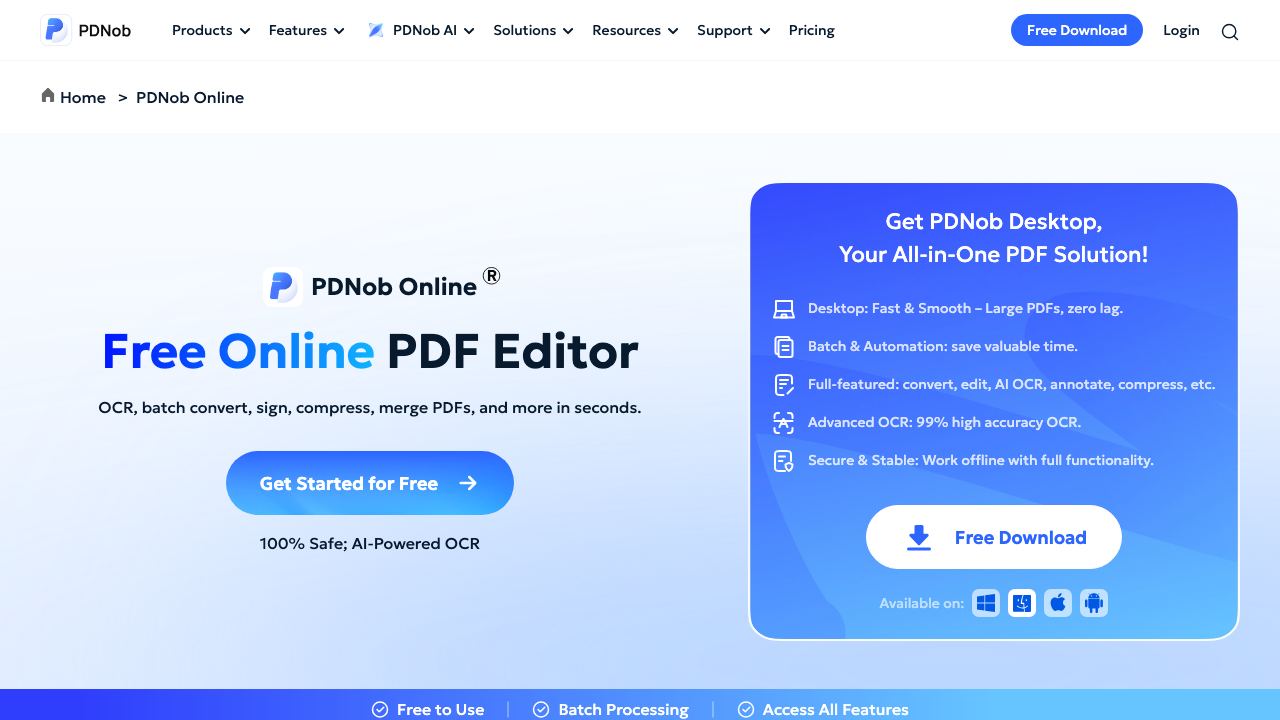 PDNob Online 网站截图