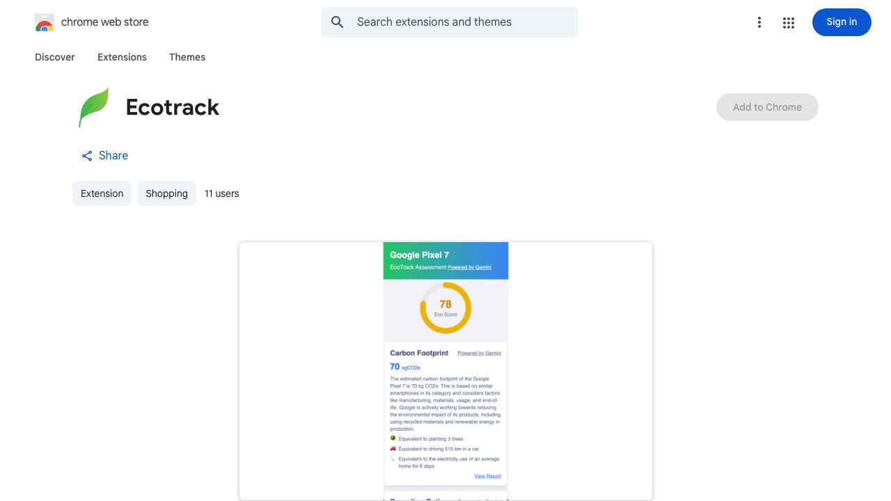 Ecotrack website screenshot