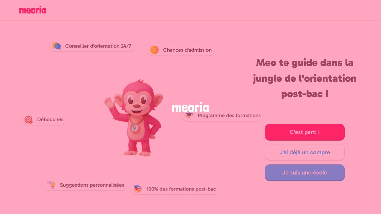Meoria website screenshot