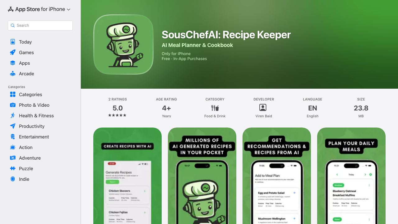 SousChefAI 网站截图