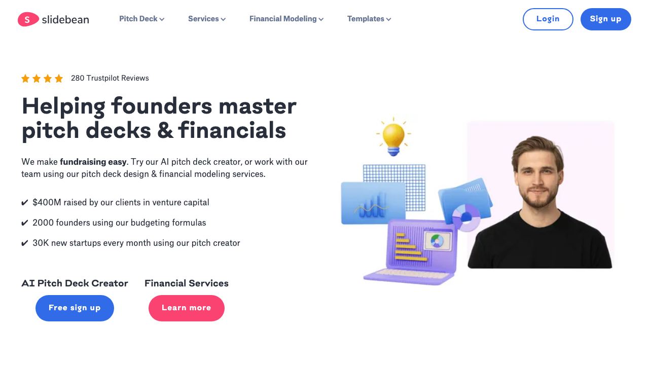 Slidebean Founder Platform 网站截图