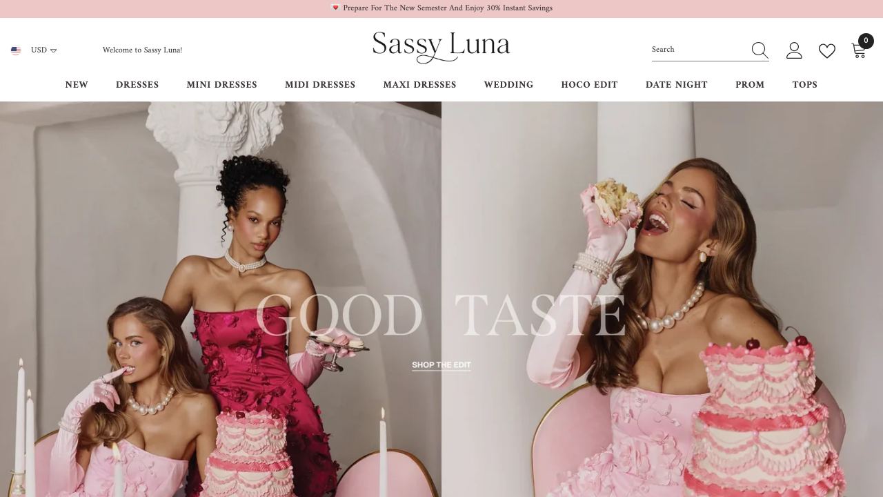 Sassy Luna: AI chatbot 网站截图