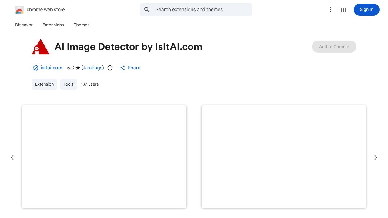AI Image Detector by IsItAI.com 网站截图