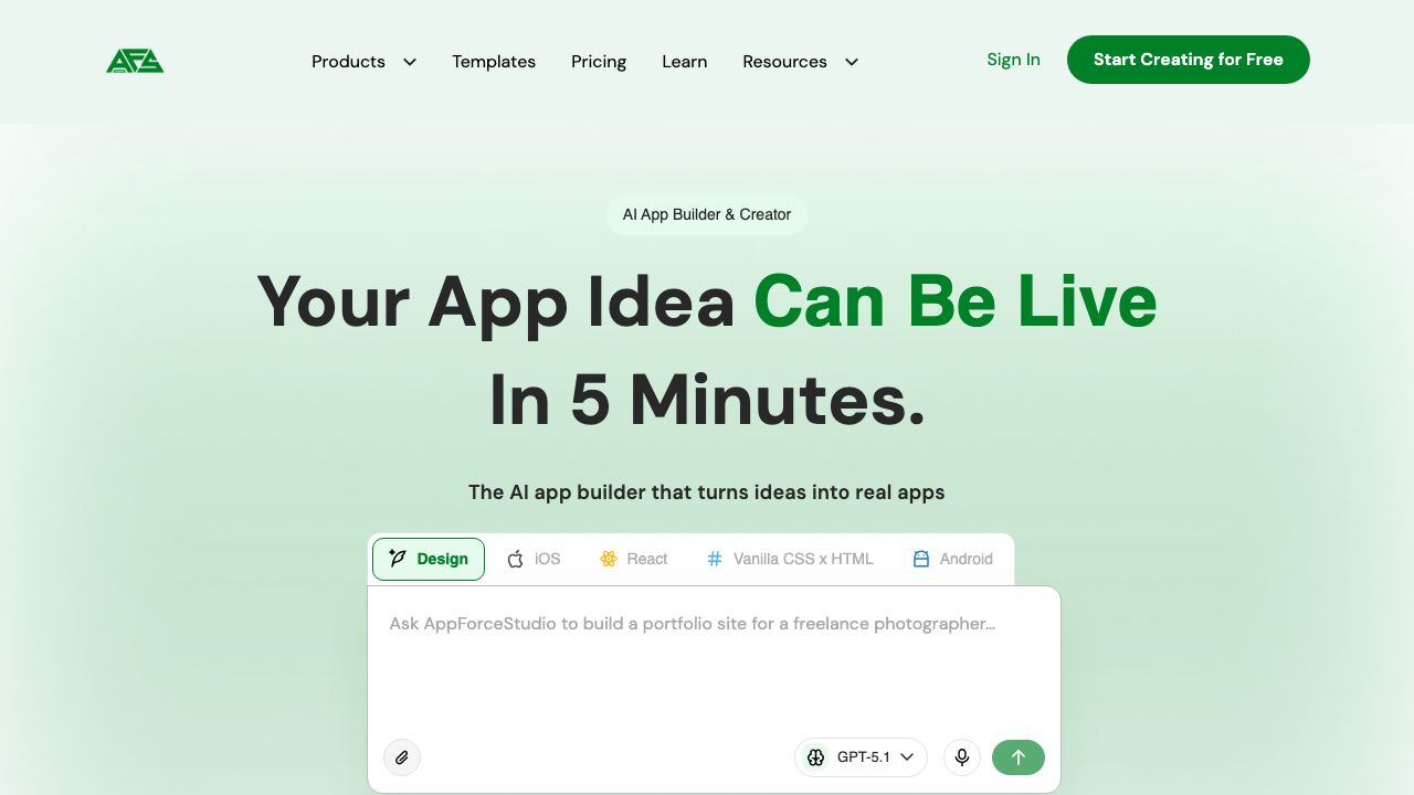 AppForceStudio 网站截图