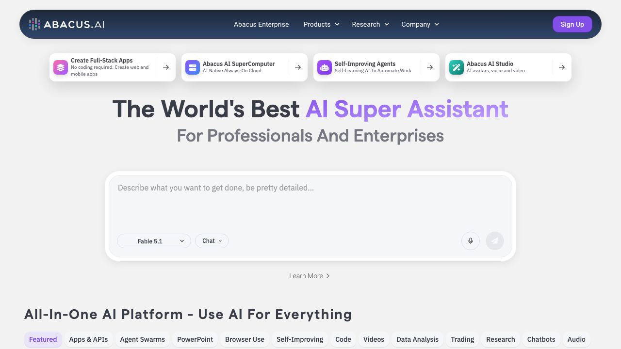 Abacus.AI 网站截图