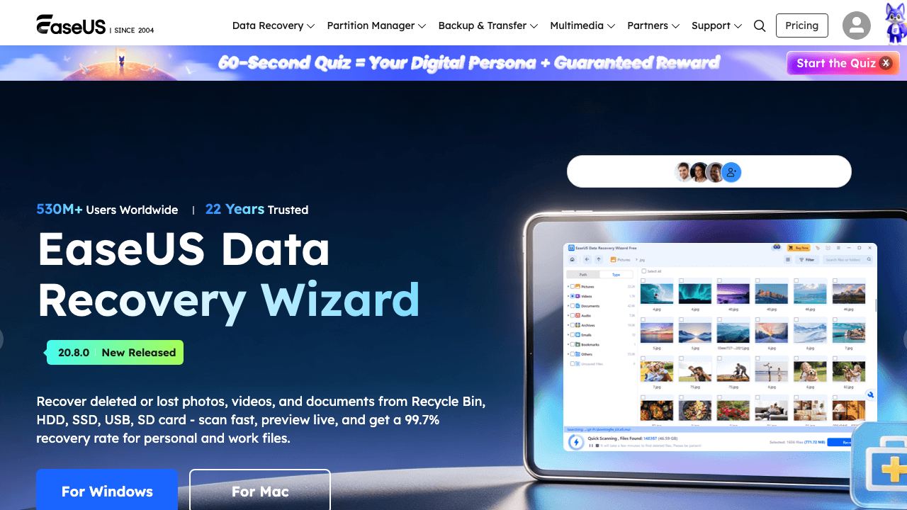 EaseUS Software 网站截图