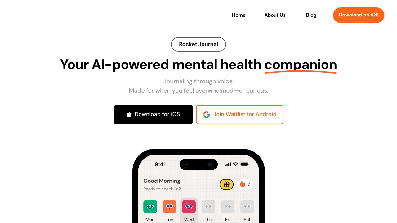 Rocket Journal website screenshot