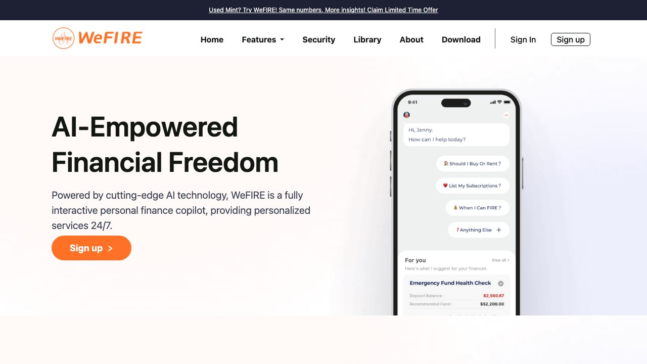 WeFIRE 网站截图