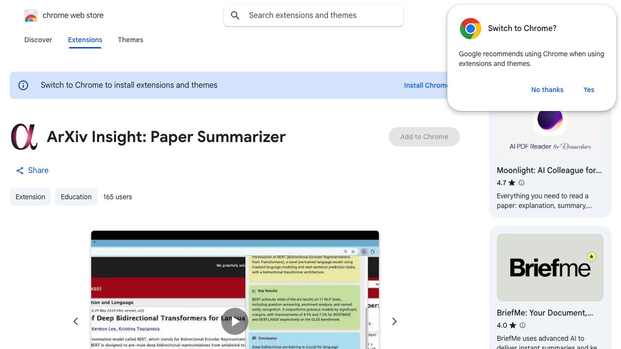 ArXiv Insight: Paper Summarizer 网站截图