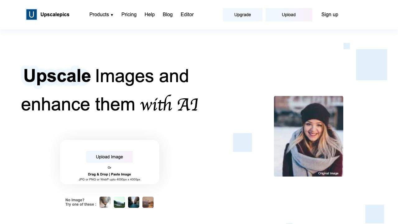 Upscalepics 网站截图
