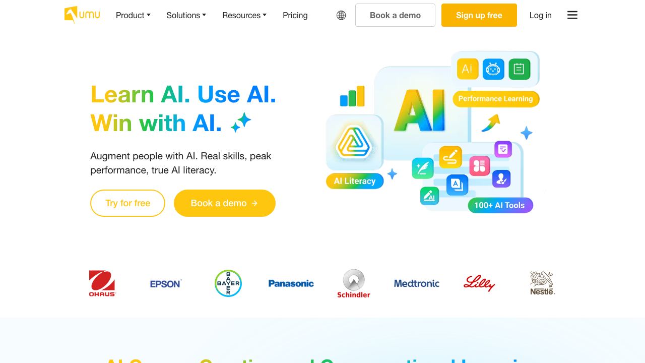 UMU AI Audio Slides 网站截图
