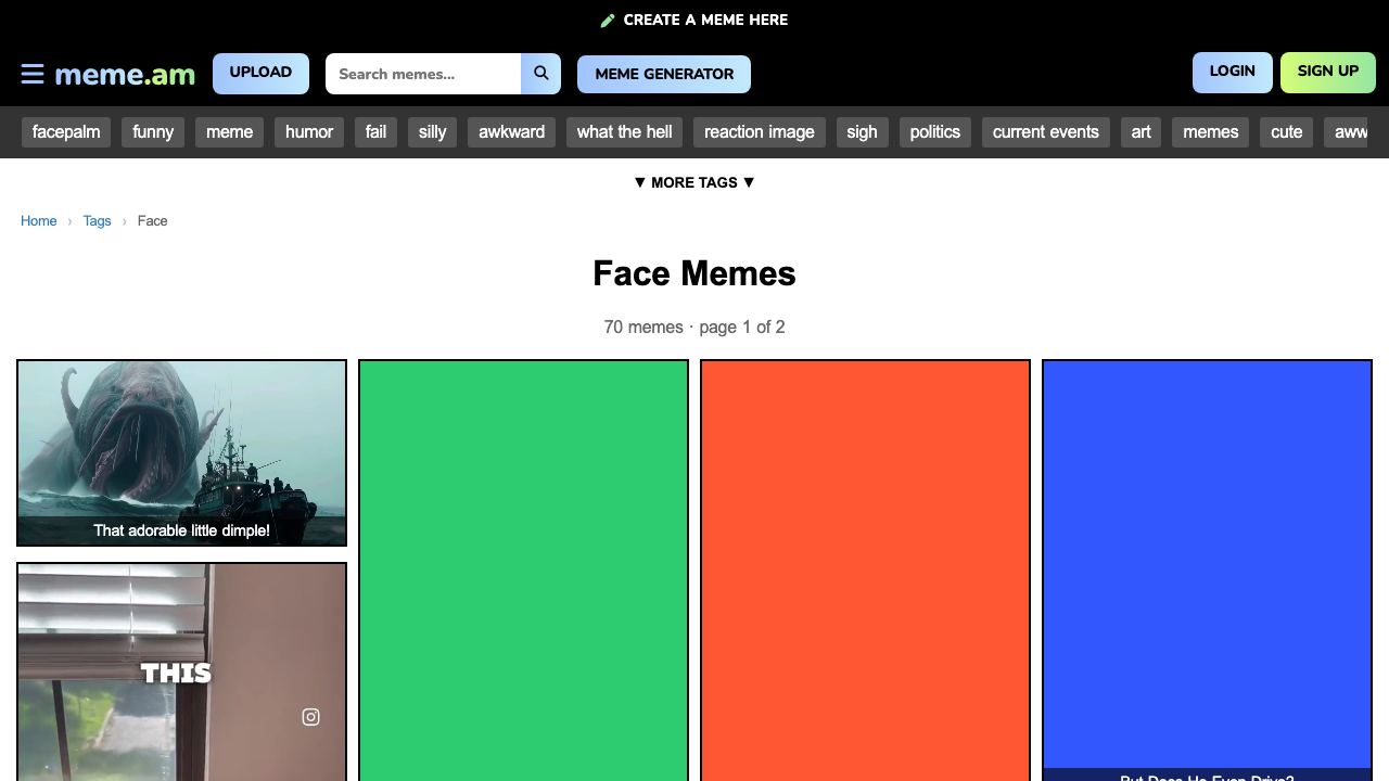 Facememe website screenshot