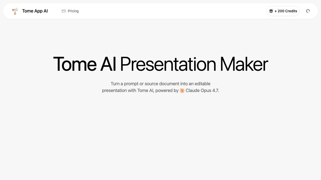 Tome AI Presentation Maker 网站截图