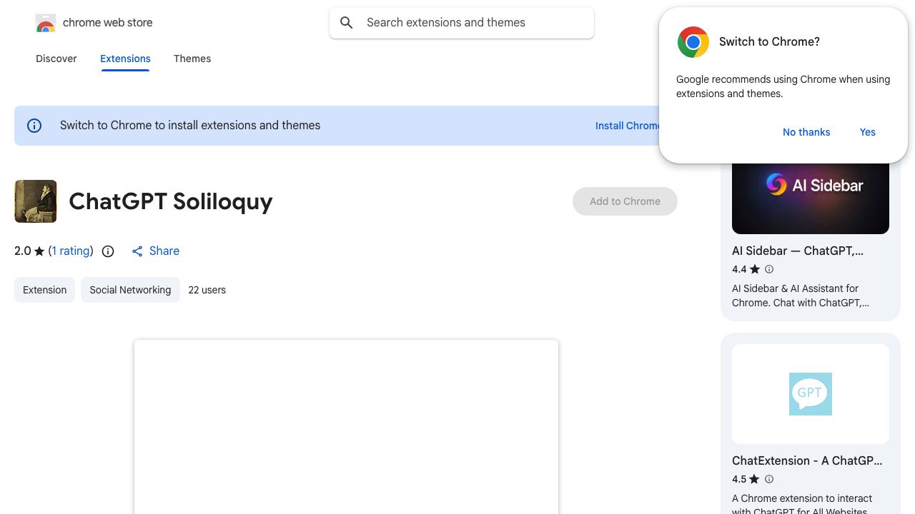 ChatGPT Soliloquy website screenshot