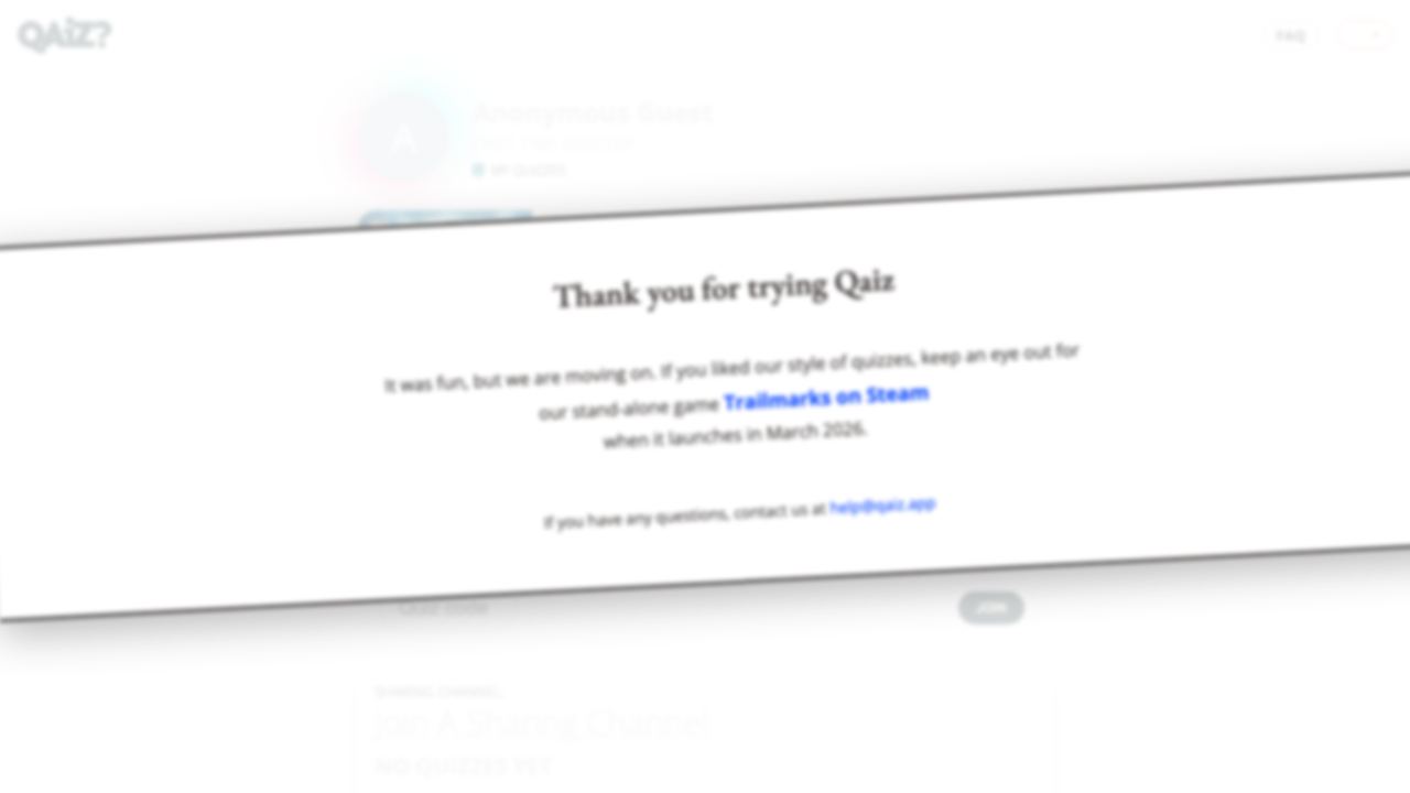 Qaiz website screenshot
