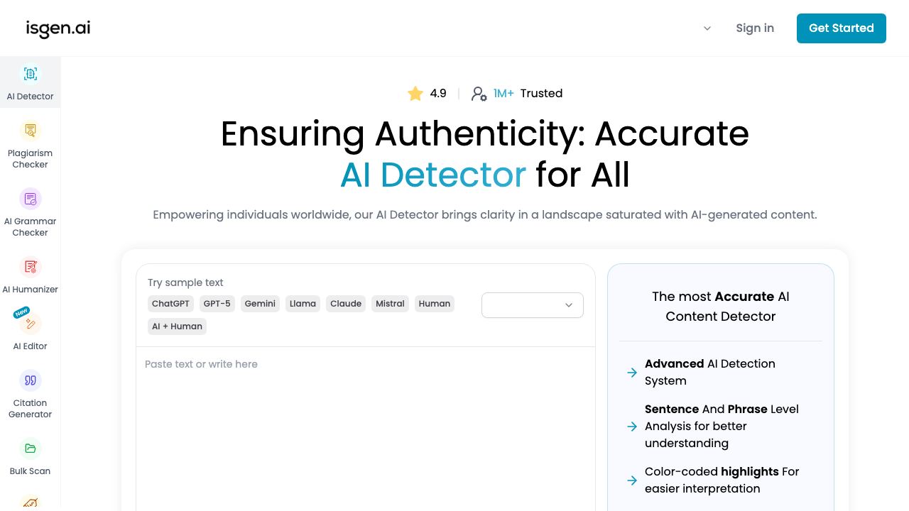 isgen.ai 网站截图