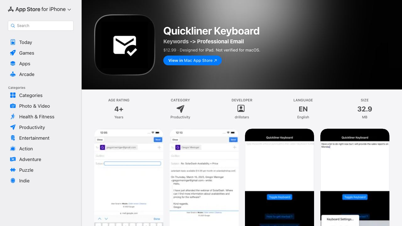 Quickliner Keyboard 网站截图