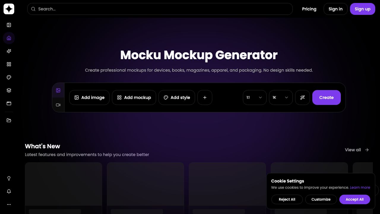 Mocku website screenshot