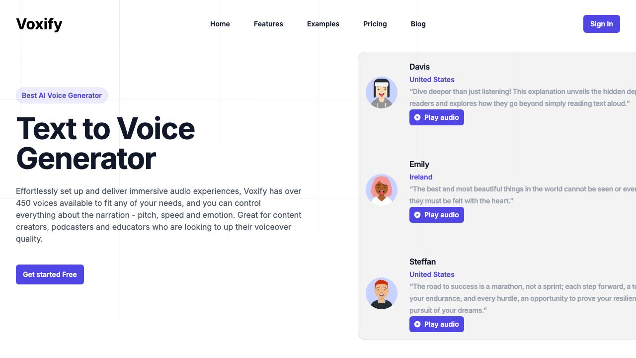 Voxify 网站截图