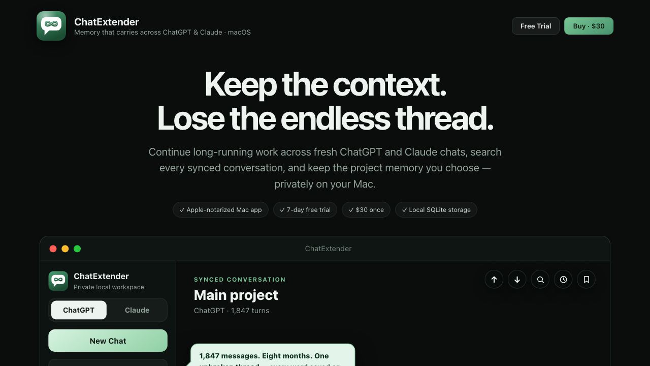 ChatExtender 网站截图