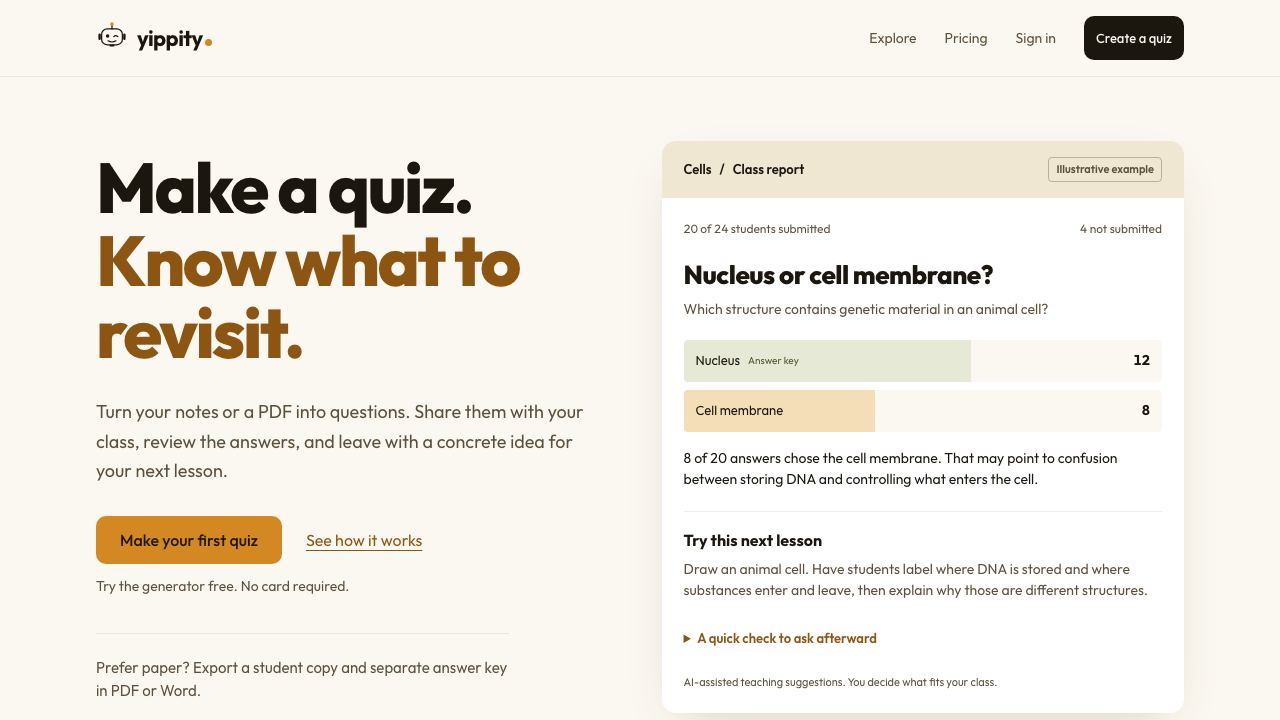 Yip website screenshot
