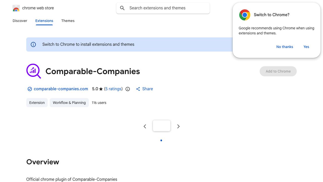 Comparable-Companies 网站截图