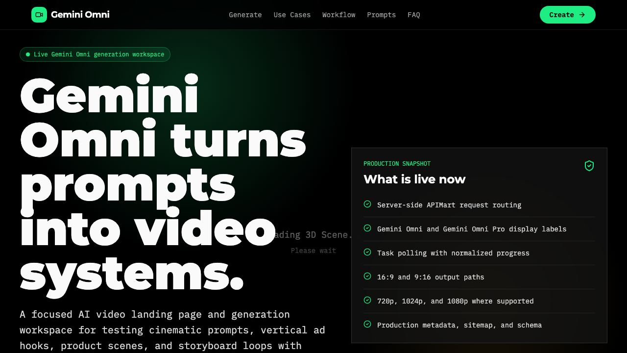 Gemini Omni 网站截图