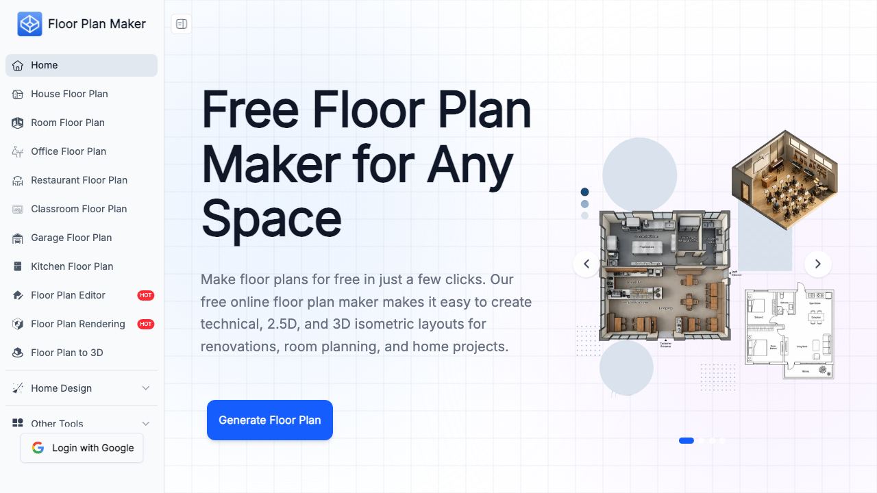 Floor Plan Maker website screenshot