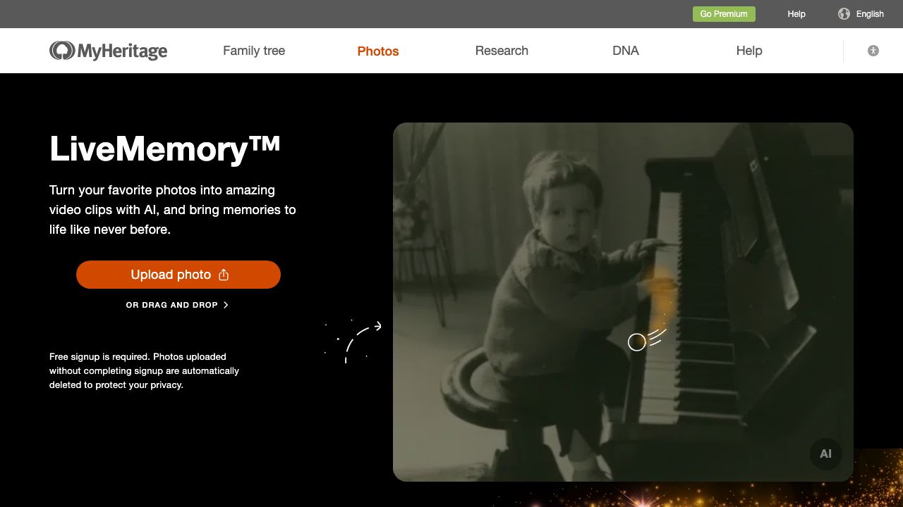 AI Time Machine website screenshot