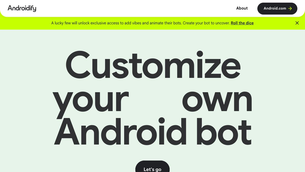 Androidify website screenshot
