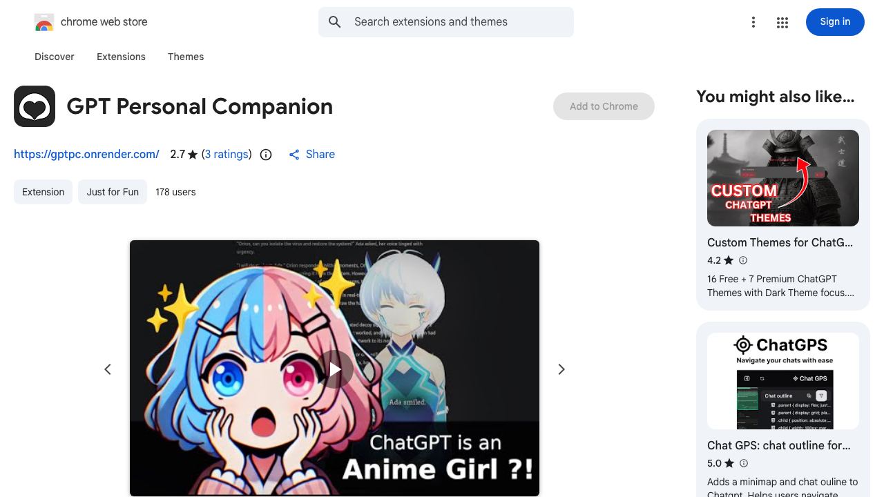 GPT Personal Companion 网站截图