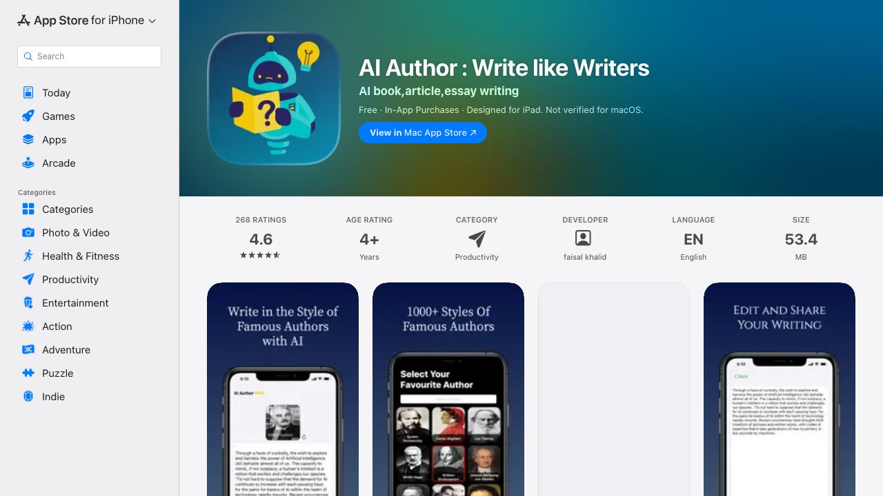 AI Author 网站截图