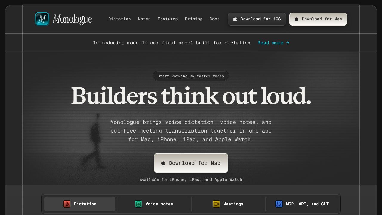 Monologue website screenshot