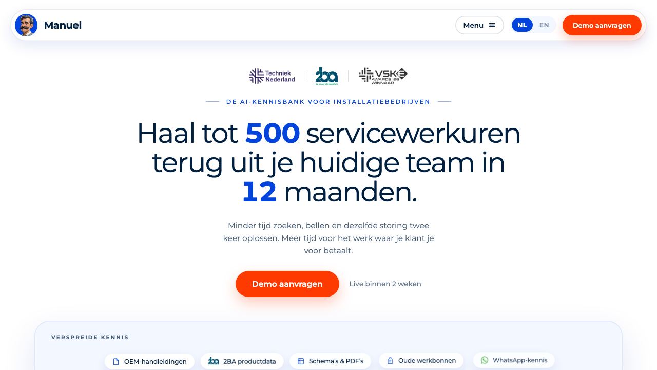 Manuel website screenshot