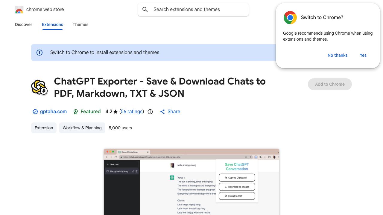 Save ChatGPT Conversation 网站截图