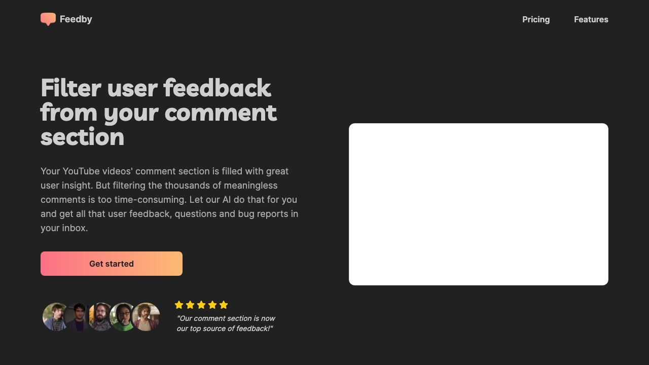 Feedby website screenshot