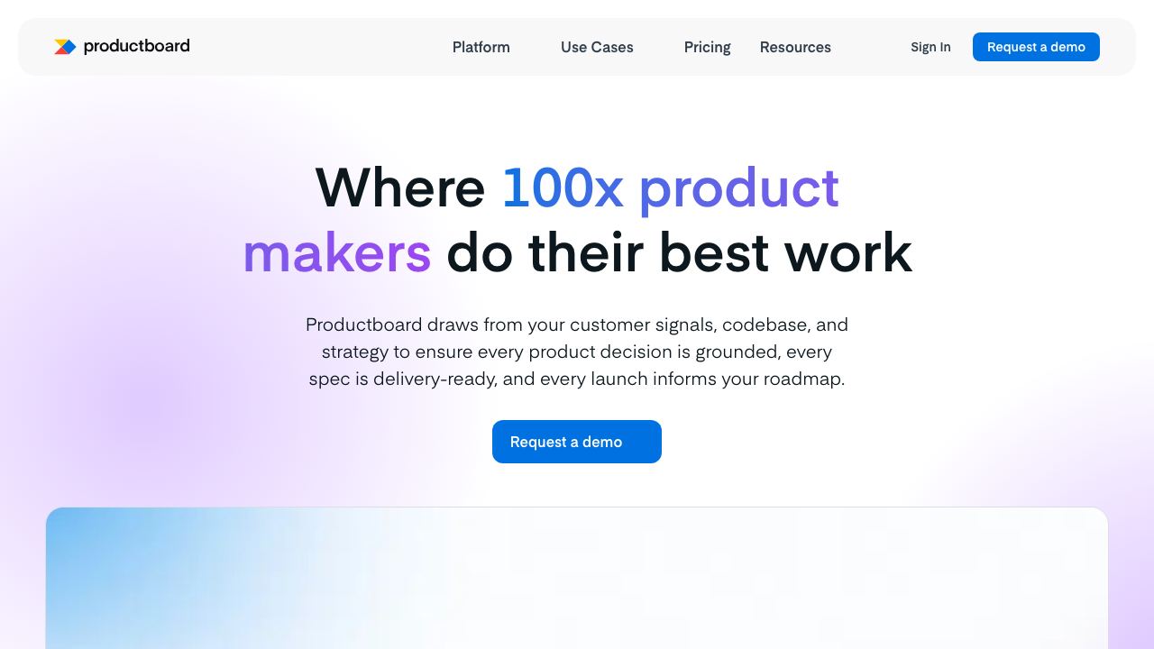 Productboard website screenshot