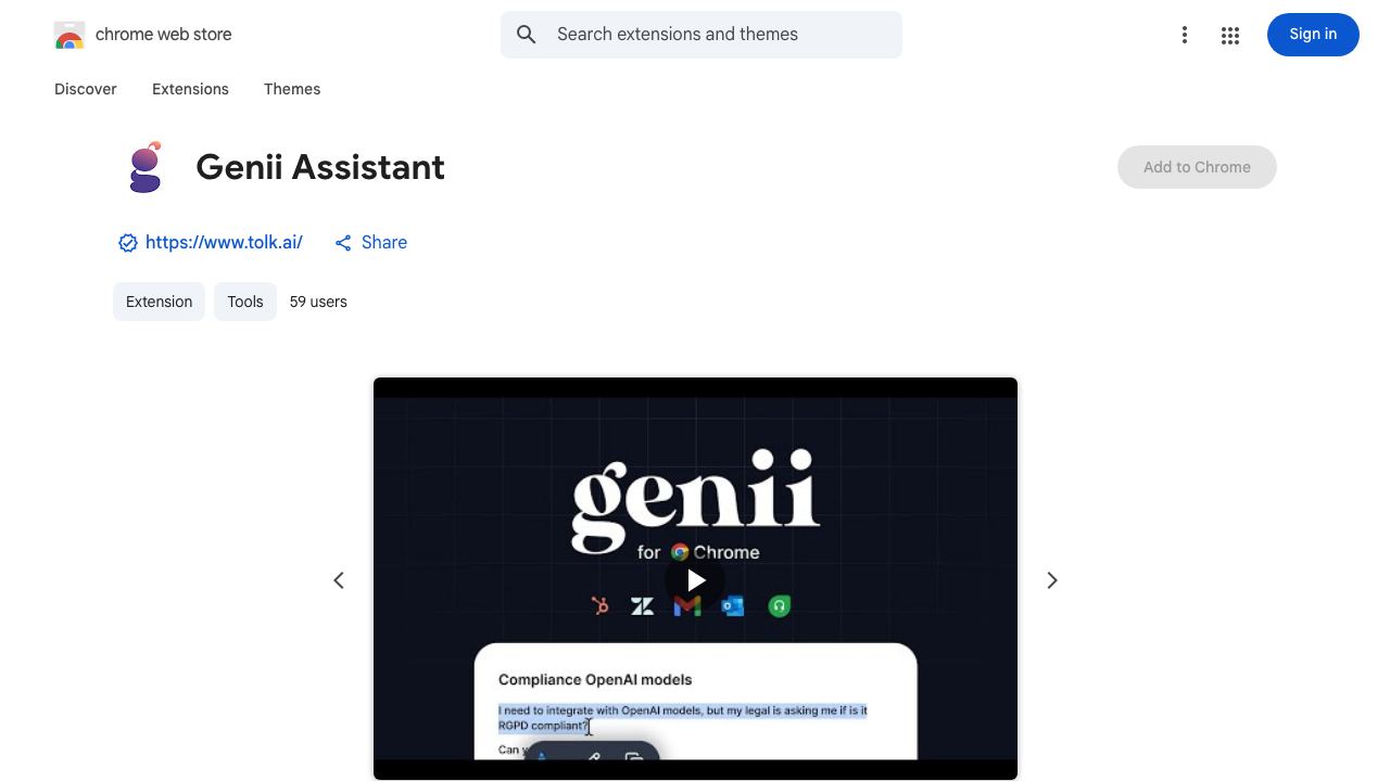 Genii Assistant 网站截图
