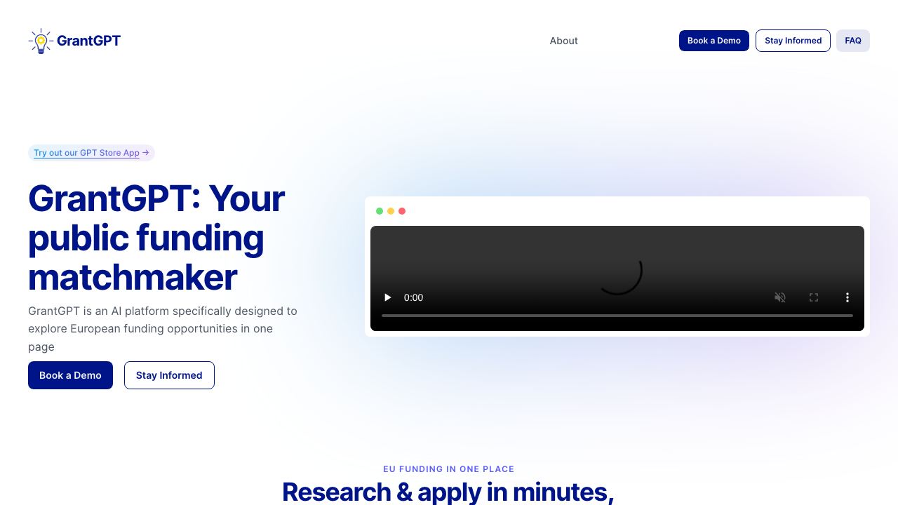 GrantGPT 网站截图