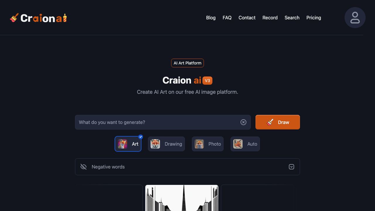 Craion AI 网站截图