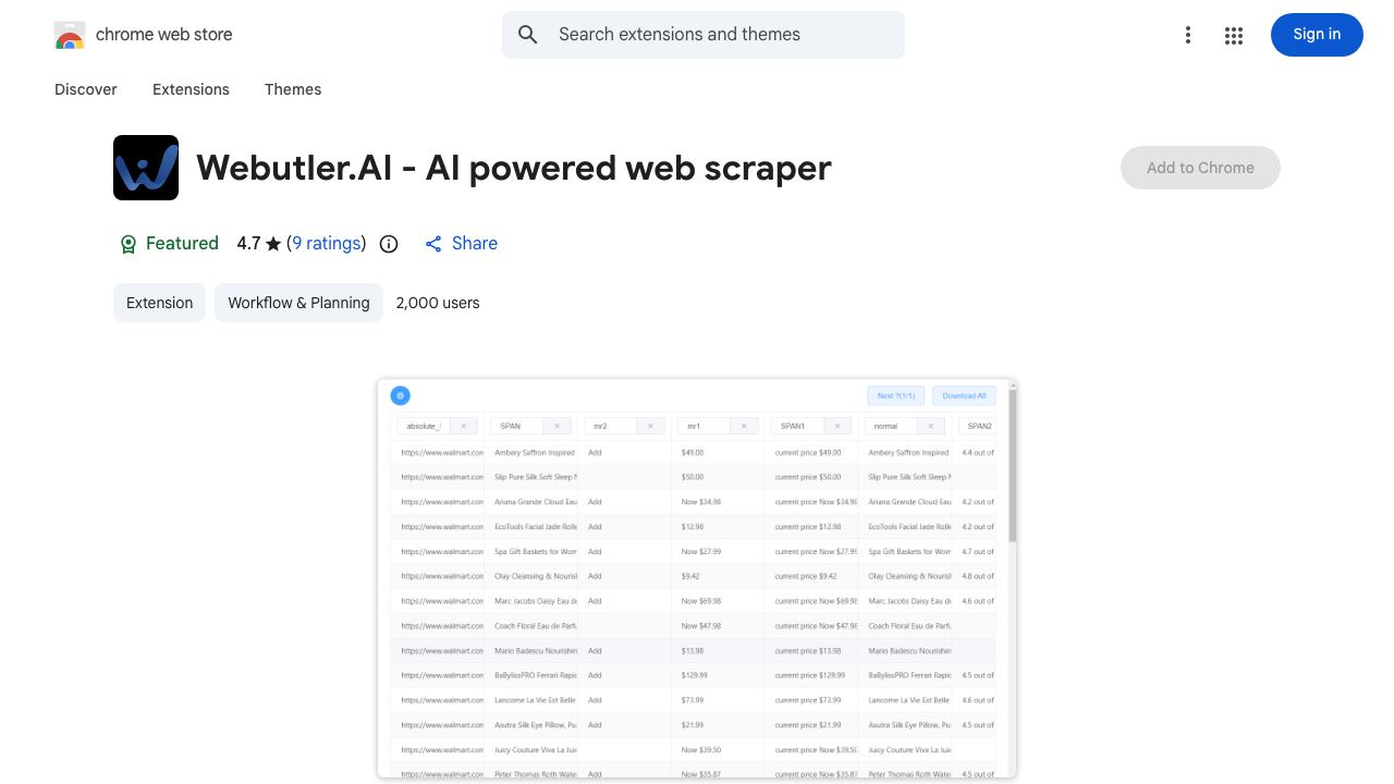 Webutler.AI - AI powered web scraper website screenshot