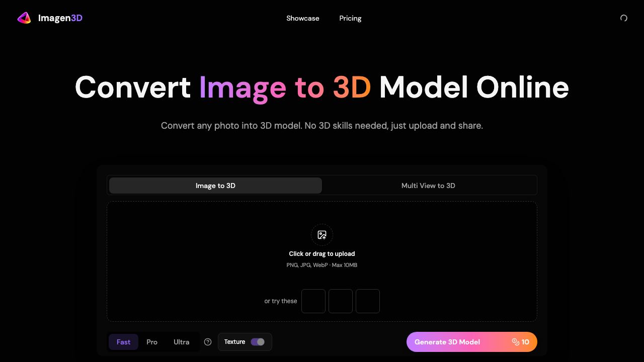 Imagen3D 网站截图