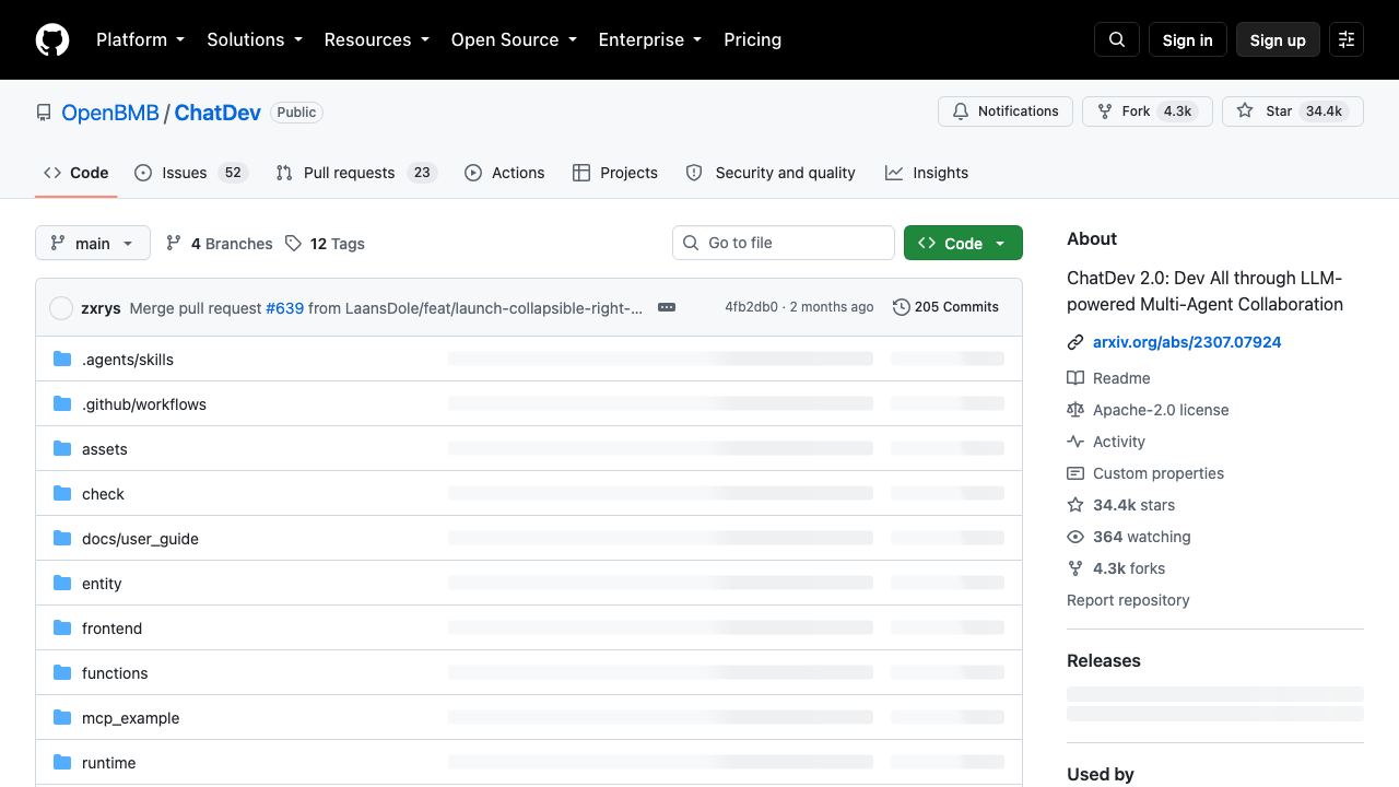 ChatDev website screenshot