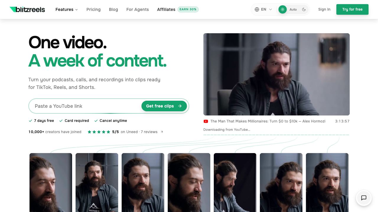 BlitzReels 网站截图