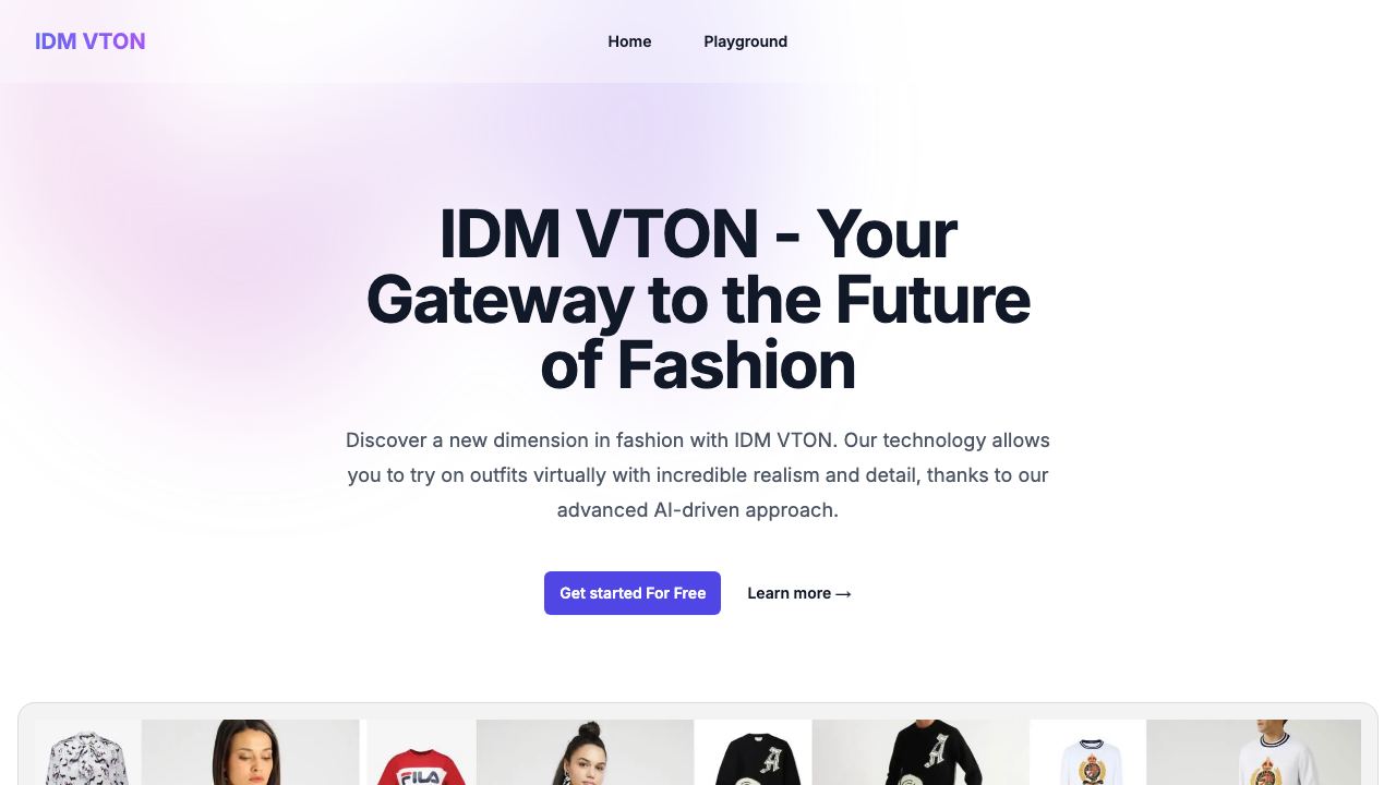 IDM VTON AI | Virtual Try-on AI 网站截图