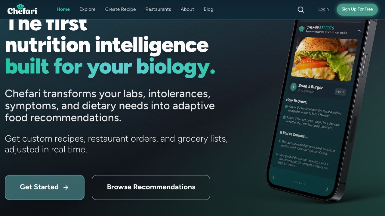 Cheffie website screenshot