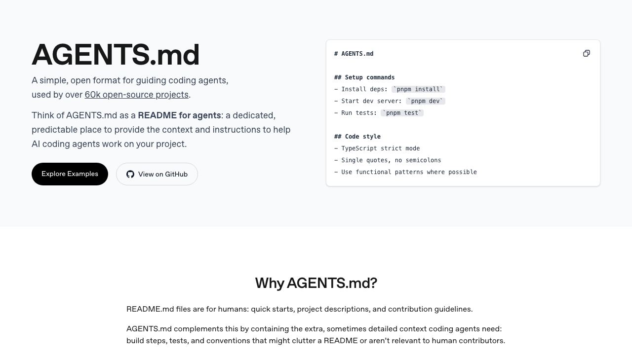 AGENTS.md website screenshot